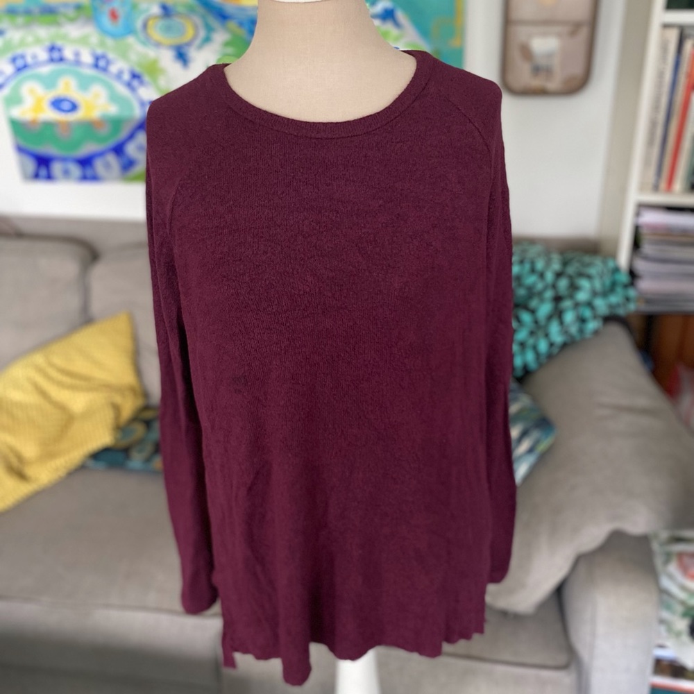 American Eagle Soft & Sexy Plush Sweater S Long Sleeve Maroon Viscose VGUC